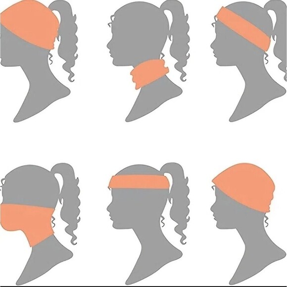 Gray red reversible beanie scarf hat multipurpose - Picture 3 of 6